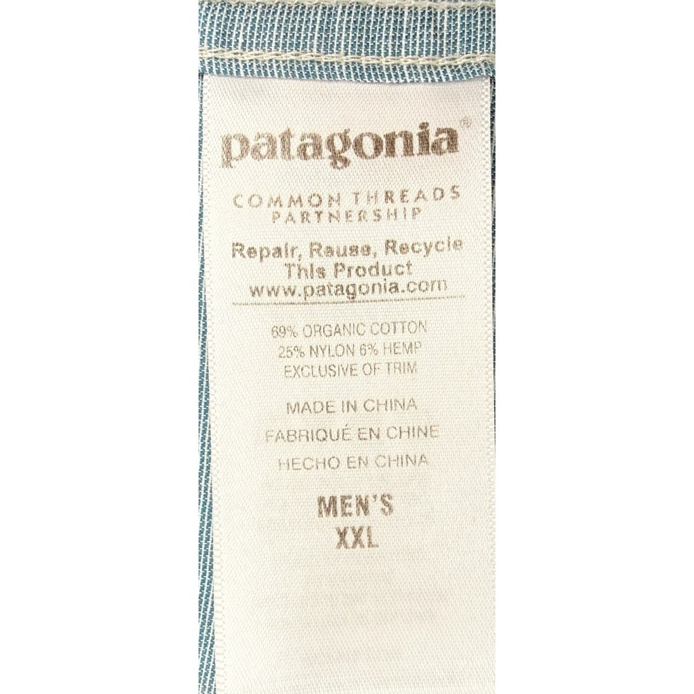 Patagonia Cayo Largo Shirt Mens XXL Organic Cotton Hemp Fishing Blue 52125 - Picture 7 of 8